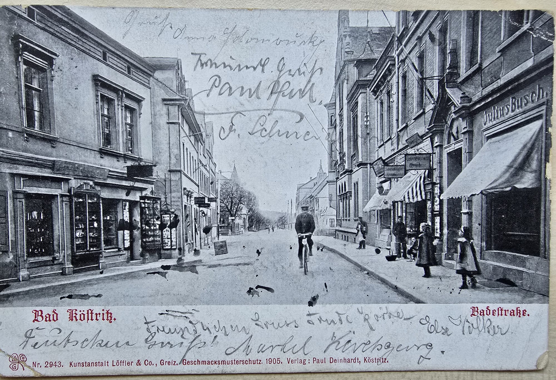 Historische Postkarte: Bad Köstritz, Badestraße, um 1905